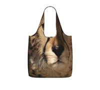 YWPCOIUYB White Cheetah Printed,Shopping Bags Reusable Grocery Bags Foldable Tote Bags Large Capacity Storage Bag