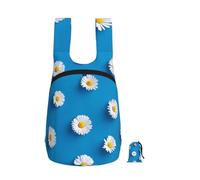 YWPCOIUYB White Daisy Printed, Foldable Storage Backpack Unisex Sackpack Sport Gym Bag Casual Daypack