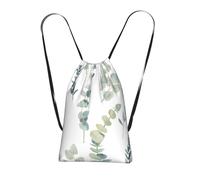 YWPCOIUYB White Natural Greenery Twig Printed, Drawstring Sackpack Unisex String Bag Sport Gym Bag Casual Daypack Foldable Drawstring Backpack