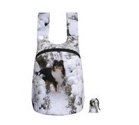 YWPCOIUYB Winter Sheltie Wallpaper, Foldable Storage Backpack Unisex Sackpack Sport Gym Bag Casual Daypack