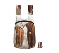 YWPCOIUYB Winter Snow Scottish Highland Cow, Foldable Storage Backpack Unisex Sackpack Sport Gym Bag Casual Daypack