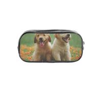 YWPCOIUYB Yellow Labrador Retriever Puppies, Transparent Pencil Case Portable PVC Pen Pouch Stationery Bag for School Office