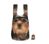 YWPCOIUYB Yorkshire Terrier Lies On White, Foldable Storage Backpack Unisex Sackpack Sport Gym Bag Casual Daypack