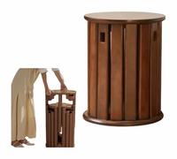 YWPYMX Stackable Stools Set of 4 Assembled, Multi-Function Dining Stool Nesting Tables, Stacking End Tables Nightstand Vanity Stools for Kitchen, Living Room, Bedroom, Iron Material Walnut