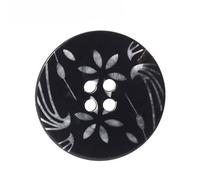 YWQHS 10/20Pcs 15-25MM Flowers Black Real Horn Buttons Set For Suits Real Buffalo Horn Blazer Buttons Horn Button Coat Suit Buttons For Men/Women