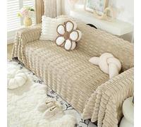 YWQJL Large Sofa Throws For Corner Sofa Washable Knitted Blanket Funny Fuzzy Sofa Cover Plush L Shape Left Side Stretch 5/4/3/2 Seater,Brown-180x260cm