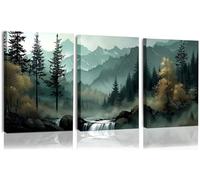 YWQQ Canvas Wall Art, 3 Pieces Natural Landscape Painting, Tree Pictures Abstract Modern Painting for Living Room Bedroom, 30 x 40cm