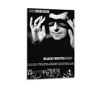 YWROLERYRY Roy Orbison A Black & White Night Live Posters Aesthetic Wall Art Canvas Vintage Poster Decorative Painting Living Room Bed Room Decor08x12inch(20x30cm) Frame-style