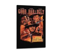 YWRRWQBER The Good The Bad And The Ugly Posters Aesthetic Wall Art Canvas Decor Vintage Poster Decorative Painting for Living Room Bed Room 20x30inch(50x75cm) Frame-style