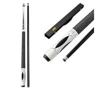 YWRU Carbon Fiber Pool Cue, 58inch Classic Handmade Maple 1/2 Piece Snooker Cue American Nine Ball 19-20 Oz Billard Cue, Very Nice Grip(Size:11.5mm,Color:white+case)