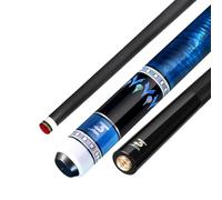 YWRU Carbon Fibre Pool Cue19-21oz, 58” 2 Piece Professional Rainbow Tip Snooker Cue Stick Aviation Grade Carbon Fibre,10.5mm 11.8mm 12.5mm Tip(Size:12.5MM,Color:Blue)