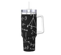 YWSOTRE Algebra Geometry Abstract Math,40OZ Ice Bully Cup with Handle Stainless Steel Mug Water Bottle