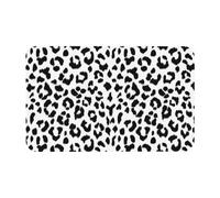 YWSOTRE Black And White Leopard Print With Monogram,Floor Mat Diatomaceous Mat Absorbent Non Slip Bath Rug 19.7x31.5in