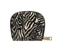 YWSOTRE Black Zebra Skin Patterns, Pu Leather Shell Card Bag Stylish Credit Card Holder Wallet Card Case
