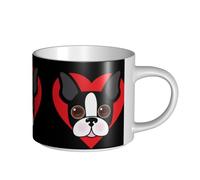 YWSOTRE Boston Terrier Face, Large-Capacity Ceramics Mug Tea Cup Coffee Mugs Ceramic Cup 450 ml