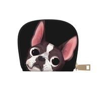 YWSOTRE Boston Terrier Nature, Pu Leather Shell Card Bag Stylish Credit Card Holder Wallet Card Case