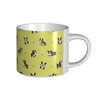 YWSOTRE Cartoon Boston Terrier Dog, Large-Capacity Ceramics Mug Tea Cup Coffee Mugs Ceramic Cup 450 ml