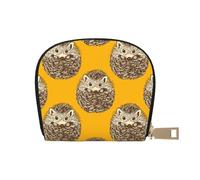 YWSOTRE Cute Hedgehog, Pu Leather Shell Card Bag Stylish Credit Card Holder Wallet Card Case