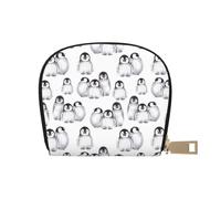 YWSOTRE Cute Little Penguin in Winter, Pu Leather Shell Card Bag Stylish Credit Card Holder Wallet Card Case