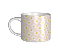 YWSOTRE Fried Egg Food Repeat, Large-Capacity Ceramics Mug Tea Cup Coffee Mugs Ceramic Cup 450 ml