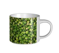 YWSOTRE Green Brussel Sprout Print, Large-Capacity Ceramics Mug Tea Cup Coffee Mugs Ceramic Cup 450 ml