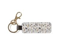 YWSOTRE Greyhound Whippet And Dog, PU Leather Keychain,Keyring Key Chain Ring Holder Organizer 1 pc