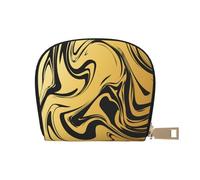 YWSOTRE Marble Texture Copper, Pu Leather Shell Card Bag Stylish Credit Card Holder Wallet Card Case