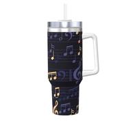YWSOTRE Music-Seamless-Pattern,40OZ Ice Bully Cup with Handle Stainless Steel Mug Water Bottle