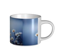 YWSOTRE Nature White Flower, Large-Capacity Ceramics Mug Tea Cup Coffee Mugs Ceramic Cup 450 ml