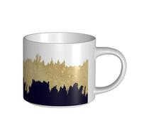YWSOTRE Navy Blue White Faux Gold, Large-Capacity Ceramics Mug Tea Cup Coffee Mugs Ceramic Cup 450 ml