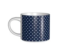 YWSOTRE Print White Polka Dots Navy Blue, Large-Capacity Ceramics Mug Tea Cup Coffee Mugs Ceramic Cup 450 ml