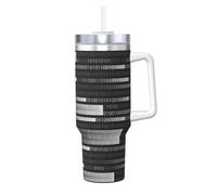 YWSOTRE Programmer Code Black,40OZ Ice Bully Cup with Handle Stainless Steel Mug Water Bottle