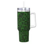 YWSOTRE Programmer Green Decimal Computer Code,40OZ Ice Bully Cup with Handle Stainless Steel Mug Water Bottle