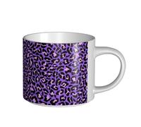YWSOTRE Purple Leopard Print, Large-Capacity Ceramics Mug Tea Cup Coffee Mugs Ceramic Cup 450 ml