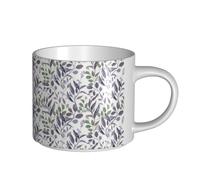 YWSOTRE Purple Sage Green Leaves Greenery, Large-Capacity Ceramics Mug Tea Cup Coffee Mugs Ceramic Cup 450 ml