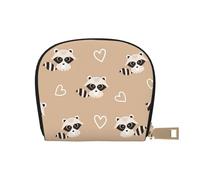 YWSOTRE Raccoon Cute Animal Print, Pu Leather Shell Card Bag Stylish Credit Card Holder Wallet Card Case