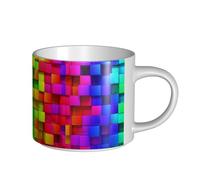 YWSOTRE Rainbow Color Plaid, Large-Capacity Ceramics Mug Tea Cup Coffee Mugs Ceramic Cup 450 ml