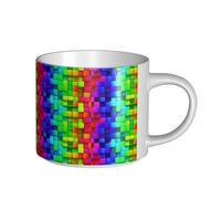 YWSOTRE Rainbow Color Plaid, Large-Capacity Ceramics Mug Tea Cup Coffee Mugs Ceramic Cup 450 ml