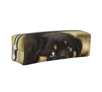 YWSOTRE Rottweiler Dogs Cute Dogs Puppy Pets Small, Pencil Pouch Pen Case Portable Leather Pencil Bag with Zipper Cosmetic Pouch Bag