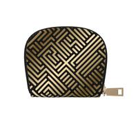 YWSOTRE Seamless Geometric Striped Pattern, Pu Leather Shell Card Bag Stylish Credit Card Holder Wallet Card Case