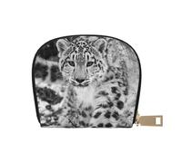 YWSOTRE Snow Leopard, Pu Leather Shell Card Bag Stylish Credit Card Holder Wallet Card Case