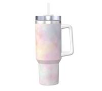 YWSOTRE Soft Pastel Bright Colored Calm Abstract The Arts,40OZ Ice Bully Cup with Handle Stainless Steel Mug Water Bottle
