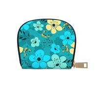 YWSOTRE Spring Flowers Seamless Pattern, Pu Leather Shell Card Bag Stylish Credit Card Holder Wallet Card Case