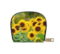 YWSOTRE Sunflower Plant Printed, Pu Leather Shell Card Bag Stylish Credit Card Holder Wallet Card Case