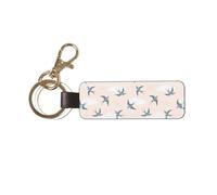 YWSOTRE Swallow Birds With Hearts, PU Leather Keychain,Keyring Key Chain Ring Holder Organizer 1 pc