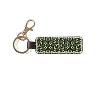 YWSOTRE Swiss Alpine Edelweiss Floral, PU Leather Keychain,Keyring Key Chain Ring Holder Organizer 1 pc