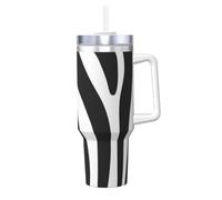 YWSOTRE Zebra Stripe Print,40OZ Ice Bully Cup with Handle Stainless Steel Mug Water Bottle