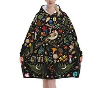Ywtgeyey Mushroom Wearable Blanket Oversized Blanket Cozy Hoodie For Adults Sweatshirt Sweater Blanket Hoodie With Pocket, Dark Forest, Normal