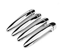 YWUIPGS for 3 Series 2013-2019 F30 F31 F34 F35 F80 Gloss Black & Chrome Door Handle Covers, High-Gloss ABS Exterior Handle Protector Guard Trim, 4PCS Set (Sedan, Wagon, GT, M3)(Silver)