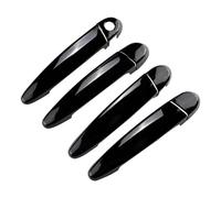 YWUIPGS for 3 Series 2013-2019 F30 F31 F34 F35 F80 Gloss Black & Chrome Door Handle Covers, High-Gloss ABS Exterior Handle Protector Guard Trim, 4PCS Set (Sedan, Wagon, GT, M3)(Black)